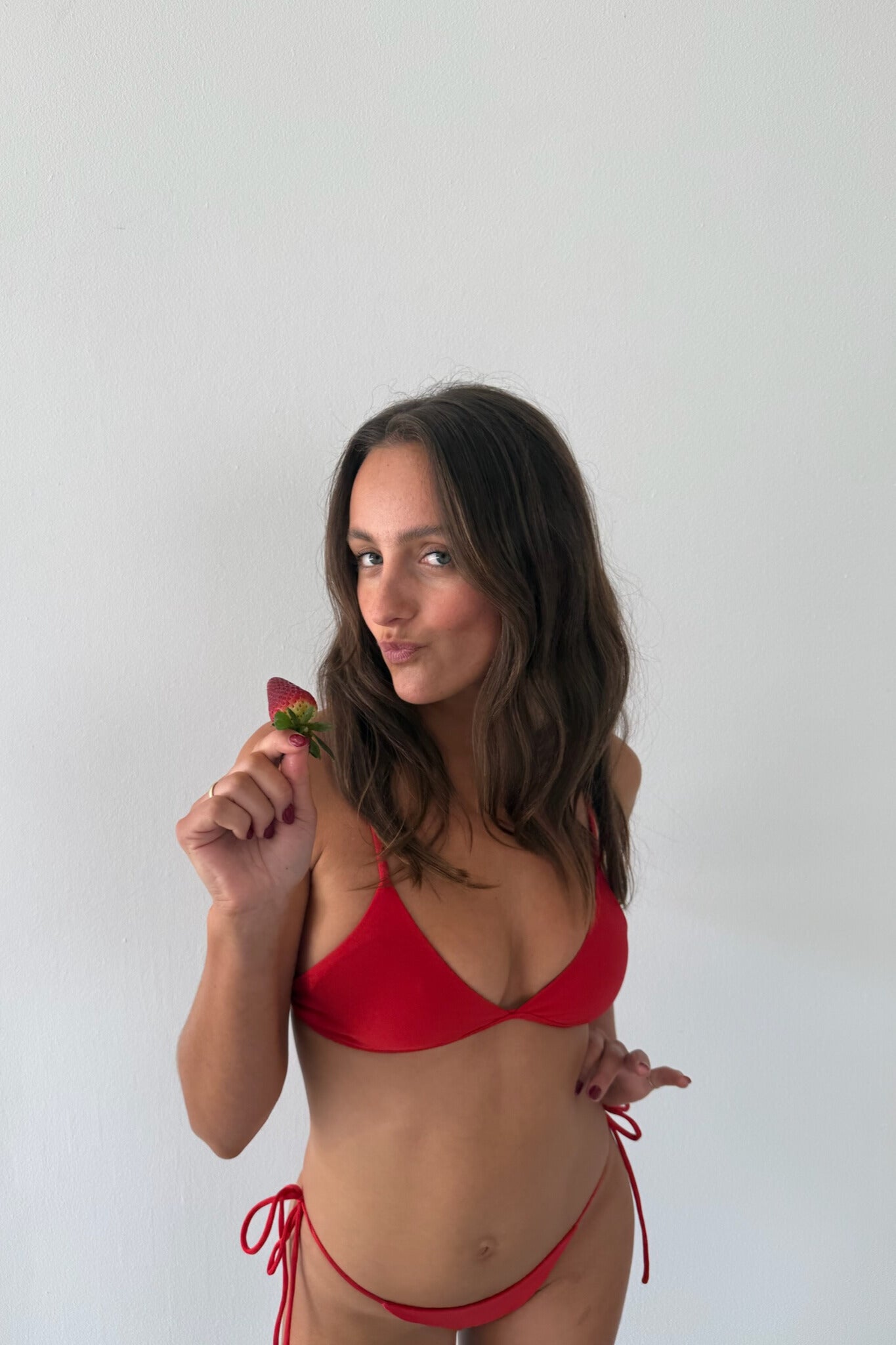 Elevated Triangle Top - Spicy Red